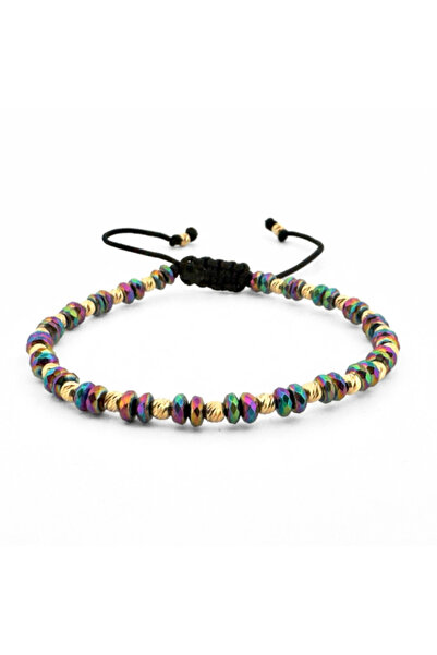 Teo Bijoux Brățară de damă cu mărgele din argint 925 placate cu aur de 18K, d...