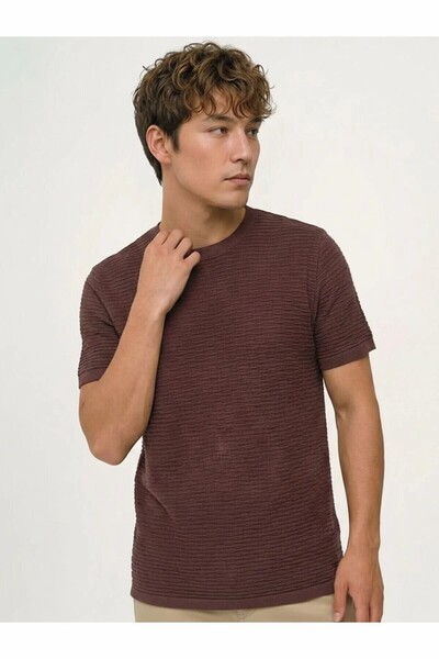 Loft Ανδρικό μπλουζάκι καφέ Lf 2043430 Dark Beıge M Tss T-shirt LF2043430-Brw