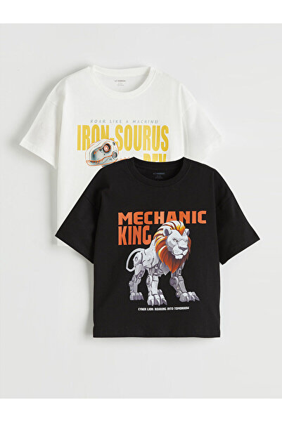 LC Waikiki تي شيرت للأولاد من Peak New Season مطبوع مكون من قطعتين