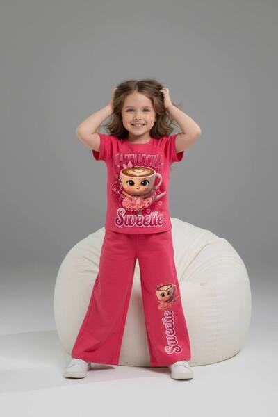 Yağmur Giyim PJKBP Σετ κοντομάνικο για κορίτσια με σχέδιο Ballerina Cappucino...