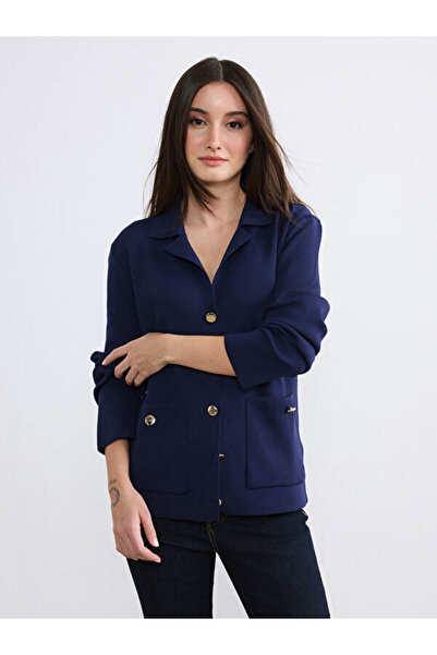 LC Waikiki Rmz Gi̇yi̇m Farkiyla Devrik Roba Collar Women's Knitwear Cardigan