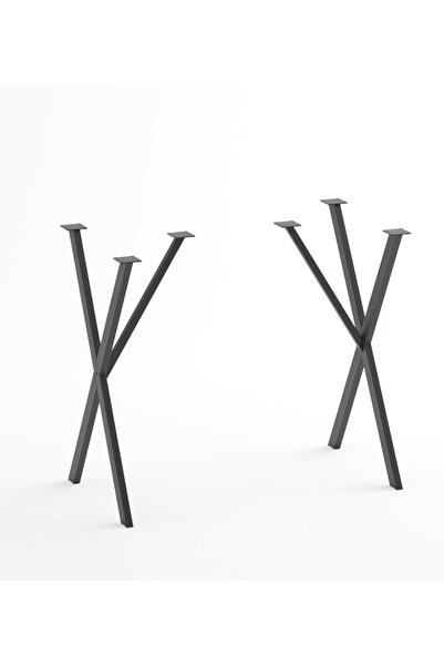 MİRRORSS Metal X Ayak Yemek Çalışma, Bahçe Mutfak Masa Ayağı 2 adet 72 cm
