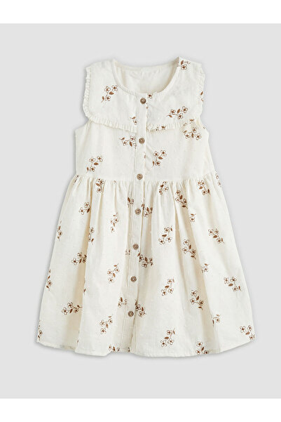 LC Waikiki LCW Παιδικό τετράγωνο γιακά φλοράλ φόρεμα για κορίτσια