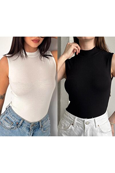 Makarina Women's Fishneck Modal Cotton Sleeveless Bodysuit