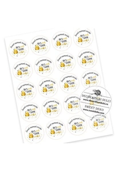 Decoratiuni Dulci Αυτοκόλλητες ετικέτες Sweet Moment Inside - 5 εκ. - 15 τεμάχια