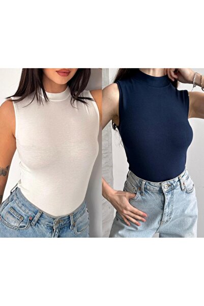 Makarina Women's Fishneck Modal Cotton Sleeveless Bodysuit