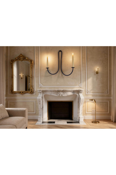 Riventi Modern Minimalist Metal Duvar Şamdanı | İkili Dekoratif Duvar Apliği ...