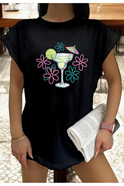 SUNFREE ΠΟΛΥΧΡΩΜΗ ΜΑΡΓΑΡΙΤΑ Εμπριμέ Γυναικεία Αμάνικη Μπλούζα Oversize με λαι...