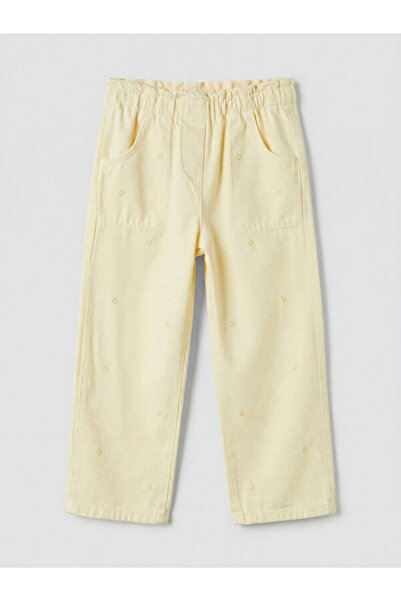 LC Waikiki I Standart Fit Girls' Embroidered Gabardine Trousers from Freezen ...