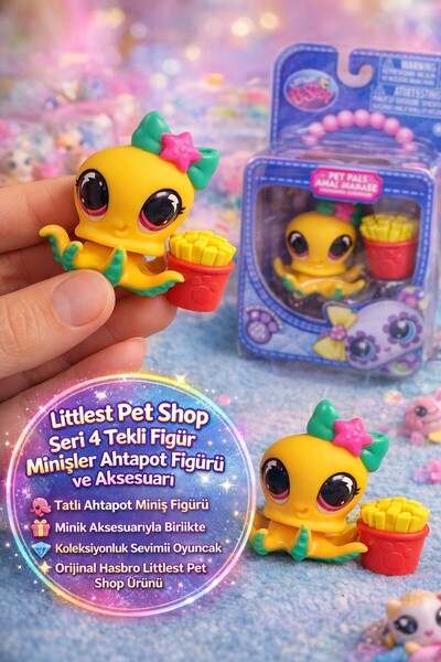 TOYFEST Littlest Pet Shop Seri 4 Tekli Figür Minişler Ahtapot #231 Figürü ve ...