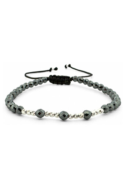 Teo Bijoux Brățară cu 14 mărgele din argint 925 și hematit fațetat – Delicate...