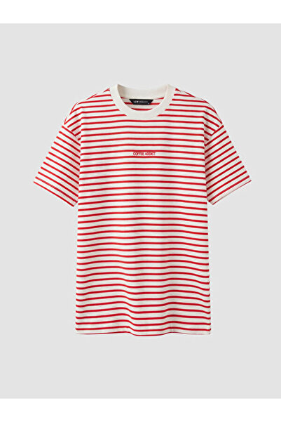 LC Waikiki Rmz Gi̇yi̇m Farkiyla Zero Roba Collar Striped Women's T-Shirt