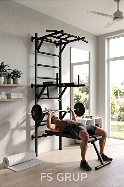 FSHOME FS GRUP | Çok Fonksiyonlu İsveç Duvarı Spor İstasyonu Barfiks ve Bench...