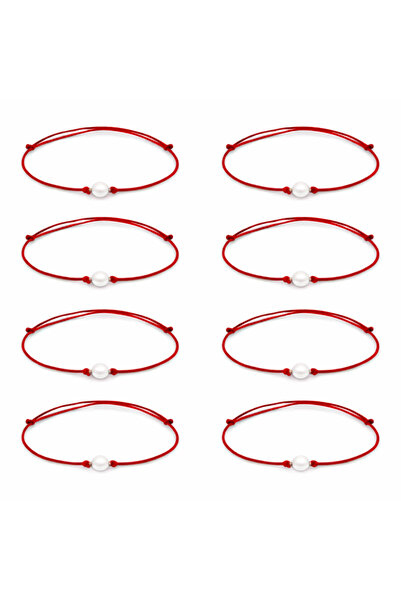 Teo Bijoux Set of 10 Bracelets with Red String and Mallorca Pearl 6 mm