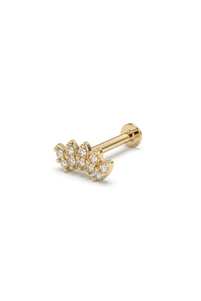 Giallo Lusso 14 Ayar Altın Markiz Taşlı Salkım Tragus Piercing