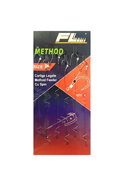 FL Cârlige Method Feeder cu Spin, Nr. 8, 6 bucăți/set