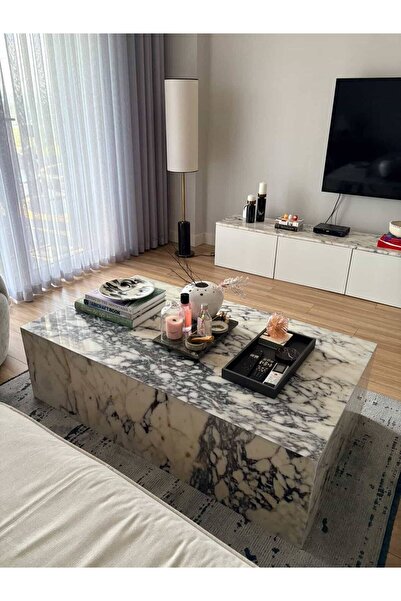 adomarmarblehandmadeandluxury Menekşe Küp Orta Sehpa