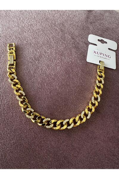 XUPING JEWELRY NK BİJUTERİ Zirkon Taşlı Halat Detaylı Kararma Yapmaz 20 cm Bi...