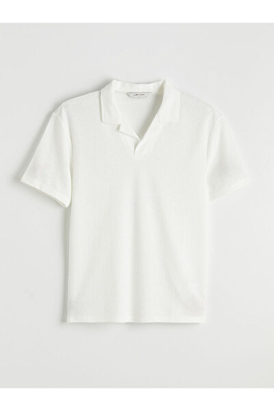 LC Waikiki Peak New Season Polo Collar Textured Men's T-Shirt