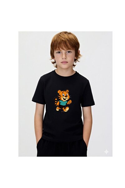 playwear Παιδικό unisex μπλουζάκι Happy Tiger με στάμπα, 100% βαμβάκι, με καν...