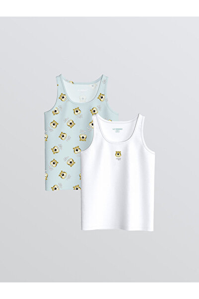 LC Waikiki Tricou pentru băieți cu imprimeu turcoaz, pachet de 2 (S6)