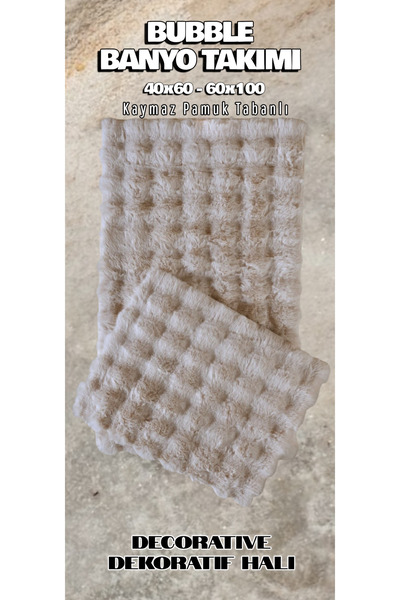 new colourse 2-Piece Bathroom Mat Carpet Rabbit Hair Toilet Set 40X60-60X100