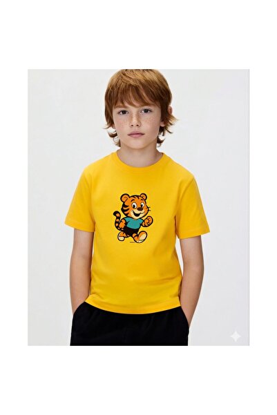 playwear Παιδικό unisex μπλουζάκι Happy Tiger με στάμπα, 100% βαμβάκι, με καν...