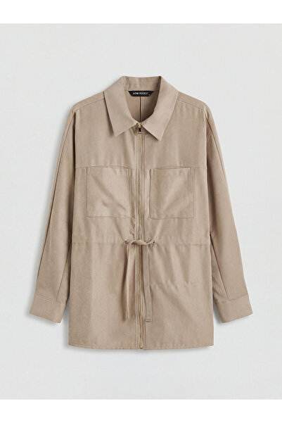 LC Waikiki Peak New Season Shirt Collar Women's Jacket