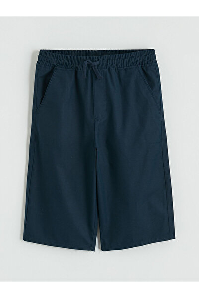 LC Waikiki Σορτς γαμπαρντίνα για αγόρια σε μπλε ναυτικό χρώμα με ελαστική μέση