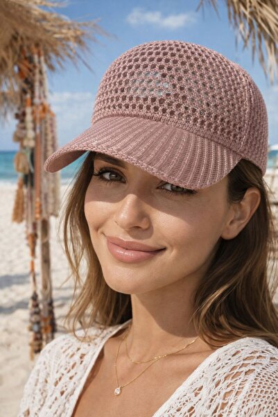 FELLMENS Roza šešir sa svetlucavom mrežicom i slamčicom za žene