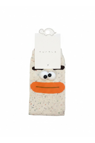 Turtle Letter Socks Orange