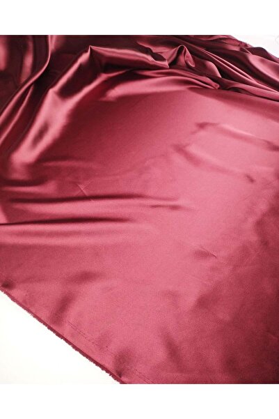 Kumaş Parça Burgundy Colored Satin Fabric Width: 145cm