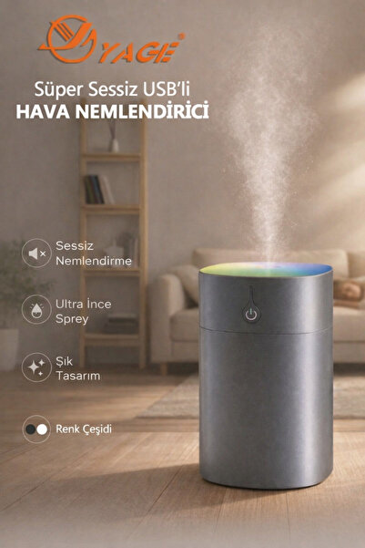 Yage Süper Sessiz USB Hava Nemlendirici 400ML – LED Işıklı Ultrasonik Difüzör