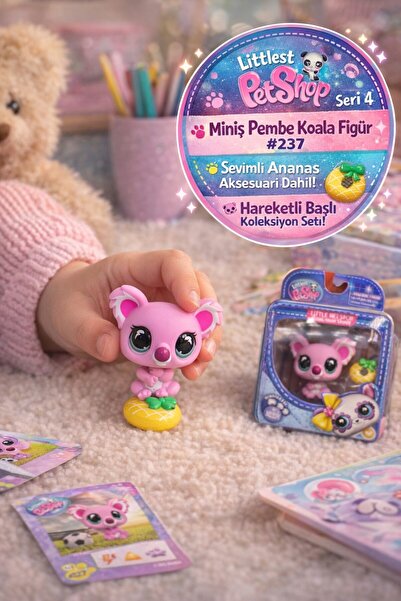 TOYFEST Littlest Pet Shop Seri 4 Tekli Figür Miniş Pembe Koala LPS #237 Anana...