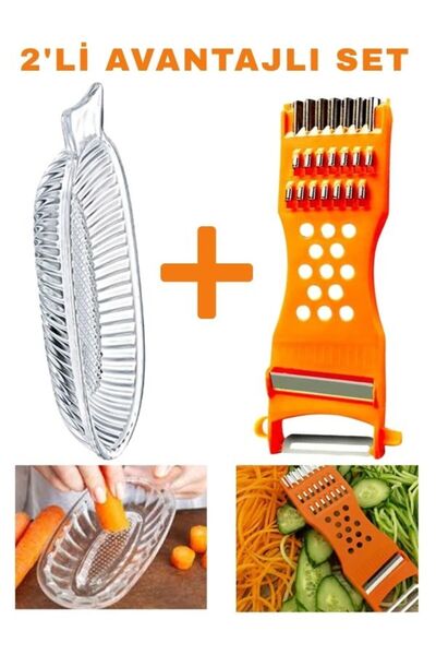 HİROS'H Bebek Pratik Alkano Cam Rende ve Çok Fonksiyonlu Sebze Doğrayıcı Rende