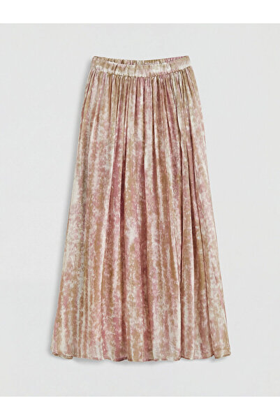 LC Waikiki Peak New Season Elastic Waist Patterned Flared Skirt