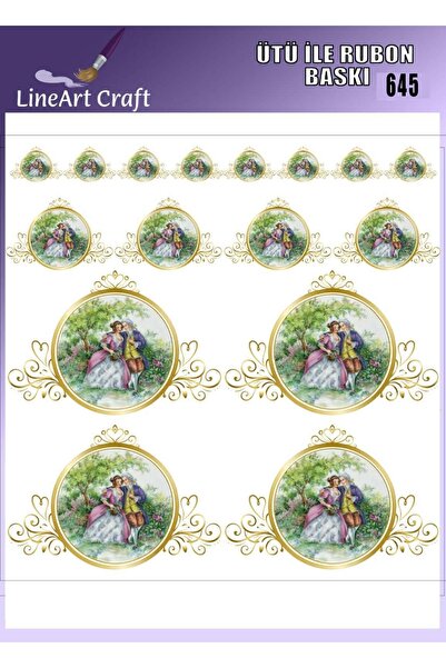 LİNEART Iron-On Rubon Transfer Printing for Wood & Fabric Transfer No:Rb643-3...