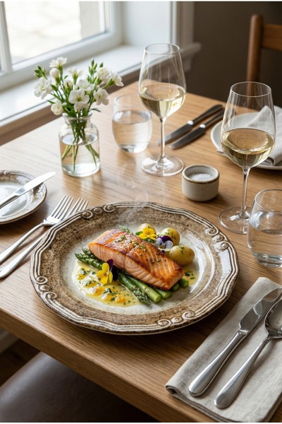 QURA Valore Flat Plate 29 cm Set of 6 - Serving Plate - Main Course Plate