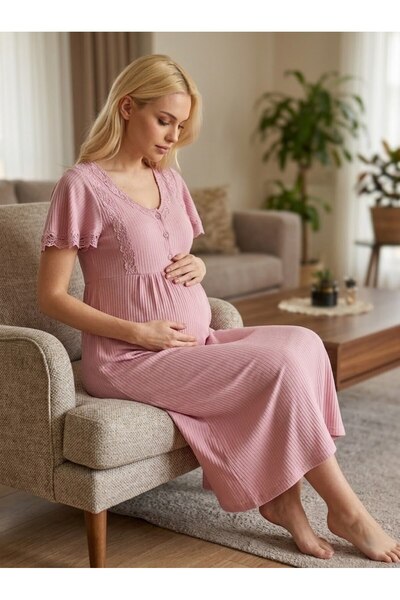 Lohussa New Season Powder Short Sleeve Summer Buttoned Lace Detailed Special ...