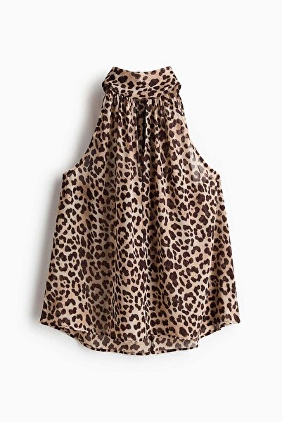 H&M بلوزة شيفون بياقة على شكل وشاح