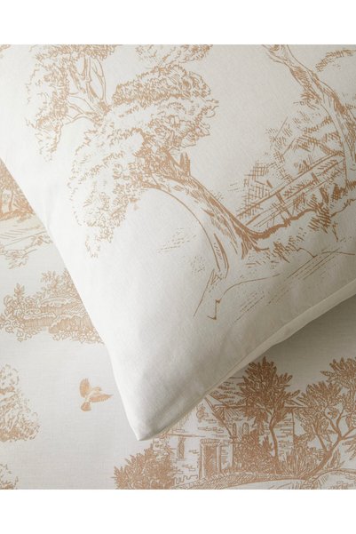 English Home Garden Toile Cotton Sheet Double Duvet Cover Set 200X220 cm Beige