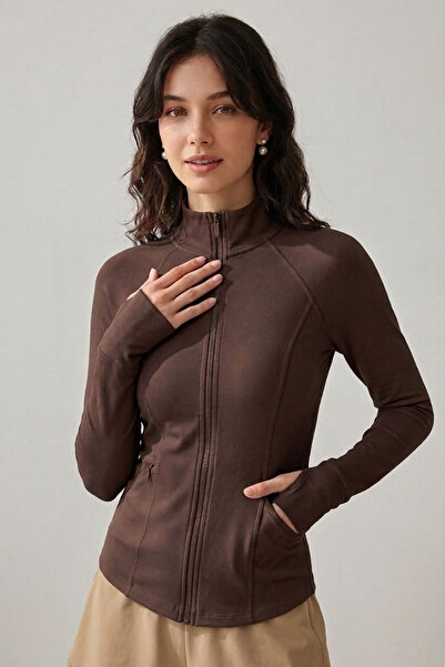 Şiir Tekstil PADRE Jachetă sport pentru femei, cu fermoar și detalii încruciș...