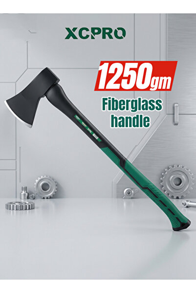 XCPRO Camping Axe 1250g Fiberglass Handle Drop Forged 45 Carbon Steel