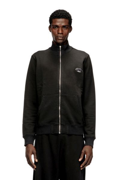Diesel SİYAH LOGOLU FERMUARLI ERKEK SWEATSHIRT