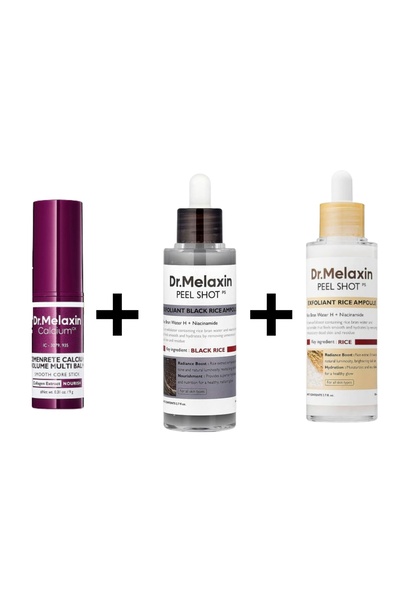 Dr.Melaxin Dr. Melaxin Package - Black and White Rice Peeling Ampoules + Calc...