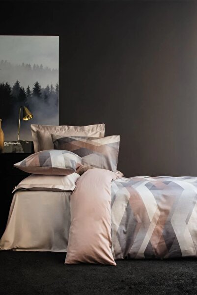 İssimo Home Helix Kahve 210 TC (83 Tel) Dijital Pamuk Saten Çift Kişilik Nevr...