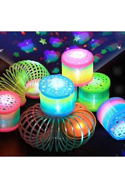 Kuzey YÜKSEK KALİTE 10 ADET RENKLİ LED IŞIKLI STRES YAYI STRES YAYI 5 CM STRE...