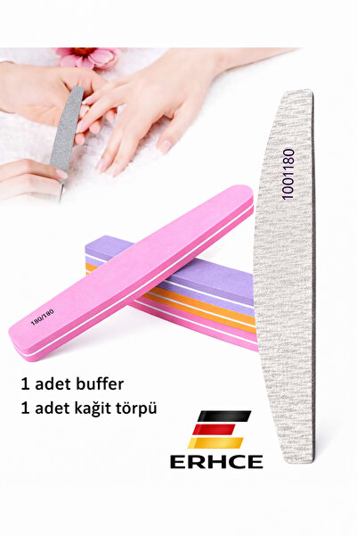 ERHCE Buffer ve Kağıt Törpü Tırnak yüzey düzeltici 1'er Adet 2'li Set