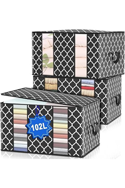 Arabest Quilt Organizer, 102L Large Capacity Clothes & Blanket Storage with R...