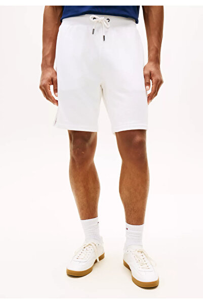 Tommy Hilfiger Men's Regular Fit Side Stripe Short White Sweatpants Mw0Mw4288...